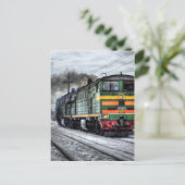 ロシアの列車の機関車 ポストカード (スタンド正面)