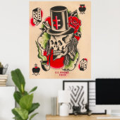 ロシアの喫煙スカル ポスター (ホームオフィス)