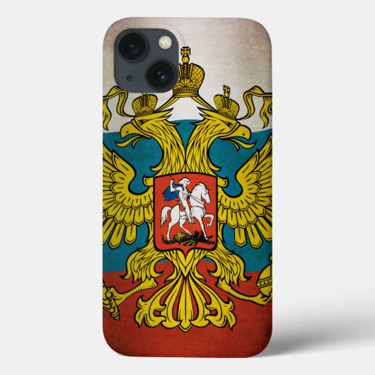 ロシアの国旗がなびく Case-Mate iPhoneケース (裏面)