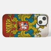 ロシアの国旗がなびく iPhoneケース (裏面横)