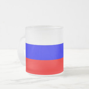 ロシアの国旗で曇った小さなガラス製のマグ フロストグラスマグカップ