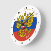 ロシアの国旗とロシアトレンディーファッション/デザイン ラウンド壁時計 (傾斜)