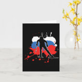 ロシアの国旗のバイアスロン選手 - ロシアのバイアスロン カード (黄色い花)