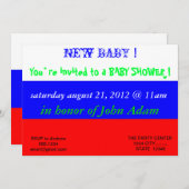 ロシアの国旗を使ったベビーシャワーの招待状 招待状 (正面/裏面)