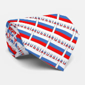 ロシアの国旗 タイル 黒 パーソナライズ ネクタイ (ロール)