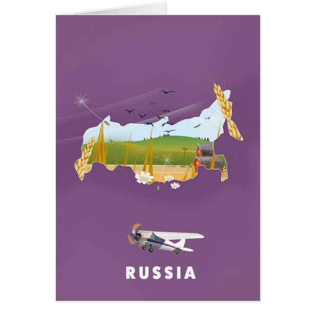 ロシアの地図の旅行ポスター (正面)