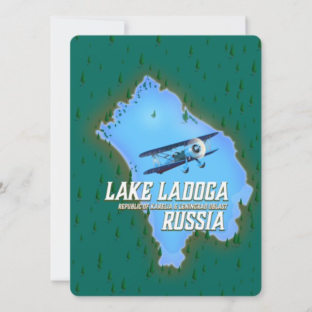 ロシアの地図旅行ポスター「ラドガ湖」 (正面)