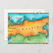ロシアの地図 ポストカード (正面/裏面)