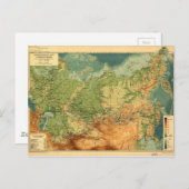 ロシアの地図(1912年) ポストカード (正面/裏面)