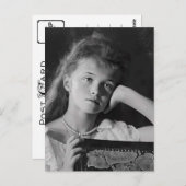 ロシアの娘ツァル・ロマーノフのグランド・デュチェス・オルガ ポストカード (正面/裏面)