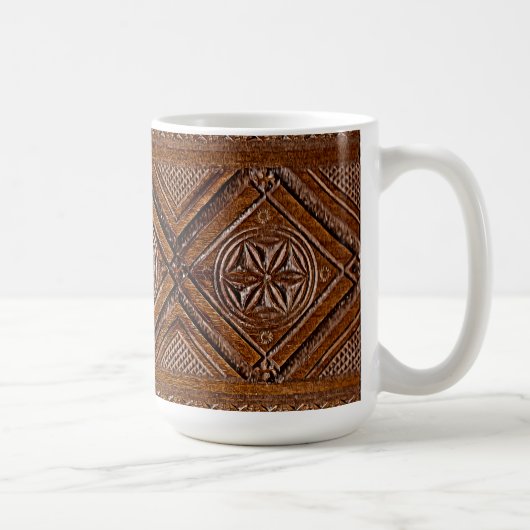 ロシアの彫刻木箱 コーヒーマグカップ (右)