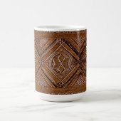 ロシアの彫刻木箱 コーヒーマグカップ (中央)