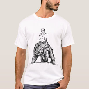 ロシアの政治に乗るプーチン Tシャツ