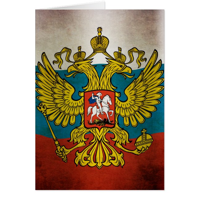 ロシアの旗を振っている (正面)