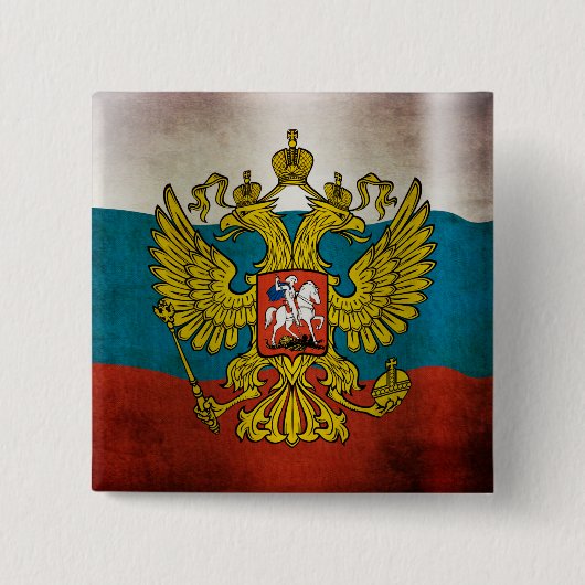 ロシアの旗を振っている 缶バッジ (正面)