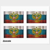ロシアの旗を振っている 長方形シール (シート)