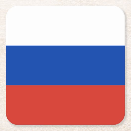 ロシアの旗 スクエアペーパーコースター (正面)