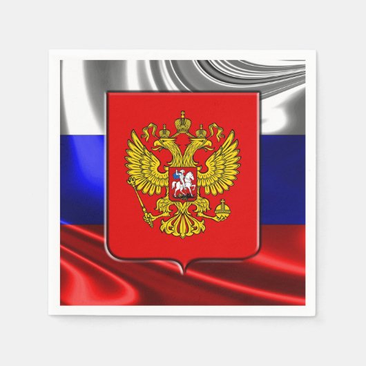 ロシアの旗 スタンダードカクテルナプキン (正面)