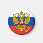 ロシアの旗&ロシア休日/スポーツファン磁石 マグネット (正面)