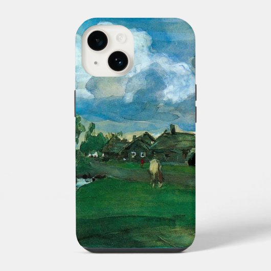 ロシアの村 ヴァレンティン・セロフ iPhoneケース (裏面)