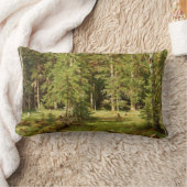 ロシアの林(素朴横) （緑の森） ランバークッション (ブランケット)