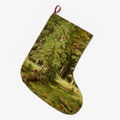 ロシアの林(素朴横) （緑の森） ラージクリスマスストッキング (正面 (吊り時))