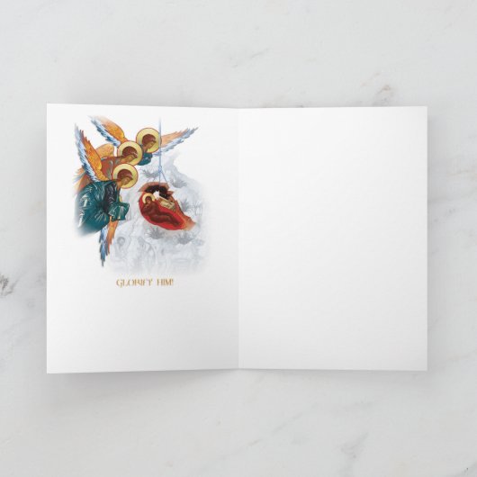 ロシアの正統クリスマスカード – キリストは生まれ! シーズンカード (内部)