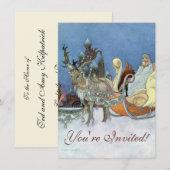 ロシアの氷の女王 プリンセス トナカイ 招待状 (正面/裏面)