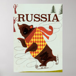 ロシアの熊のビンテージ旅行ポスター ポスター