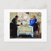 ロシアの男性とお茶 ポストカード (正面)