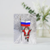 ロシアの看板のあるサンタクロース シーズンポストカード (スタンド正面)