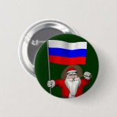 ロシアの看板のあるサンタクロース 缶バッジ (正面&裏面)