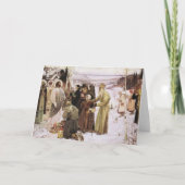 ロシアの神父と農民がイエスを崇拝する カード (正面)