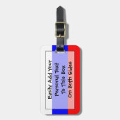 ロシアの簡単ID (個人) ラゲッジタグ (正面縦)