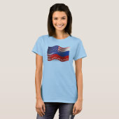 ロシアの米国国旗 Tシャツ (正面フル)