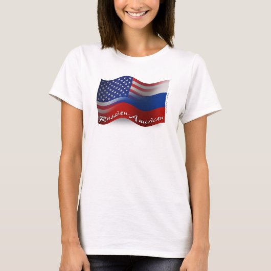 ロシアの米国国旗 Tシャツ (正面)