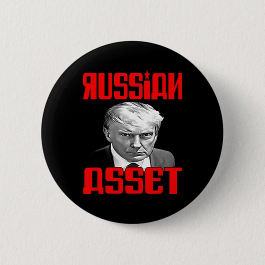 ロシアの罠 - トランプ 缶バッジ (正面)
