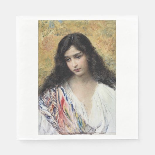 ロシアの美しい(Konstantin Makovsky) スタンダードランチョンナプキン (正面)