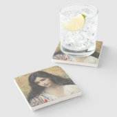 ロシアの美しい(Konstantin Makovsky) ストーンコースター (横)