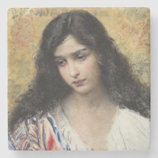 ロシアの美しい(Konstantin Makovsky) ストーンコースター (正面)