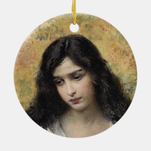 ロシアの美しい(Konstantin Makovsky) セラミックオーナメント (裏面)