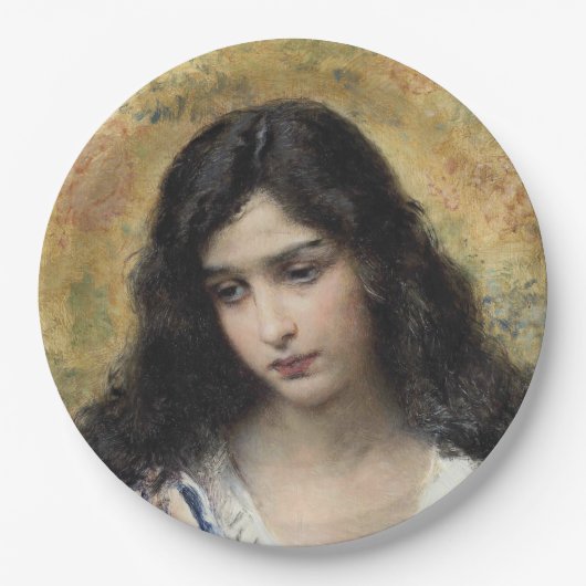 ロシアの美しい(Konstantin Makovsky) ペーパープレート (正面)