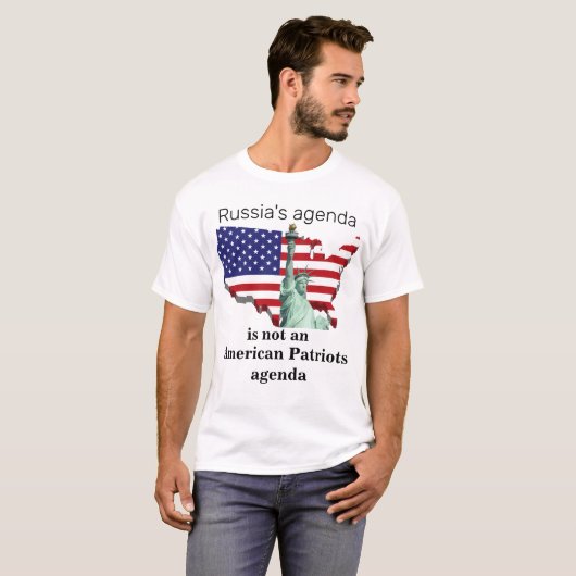 ロシアの議題はアメリカの愛国者の議題ではない Tシャツ (正面フル)