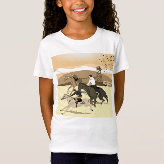 ロシアの開拓者が馬に乗る Tシャツ (正面)