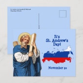 ロシアの饗宴の日の国旗の地図と聖アンドリュー ポストカード (正面/裏面)