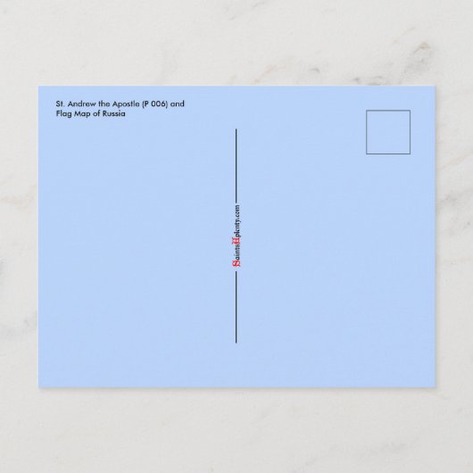 ロシアの饗宴の日の国旗の地図と聖アンドリュー ポストカード (裏面)