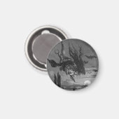 ロシアの魔女：ロシアの磁石を絵のように描く マグネット (正面/裏面)