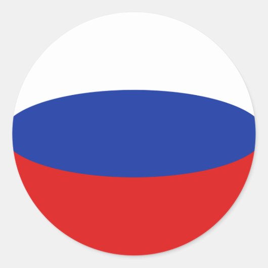ロシアの魚眼フラグステッカー ラウンドシール (正面)