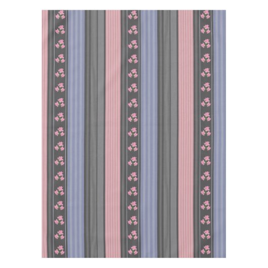 ロシアの,ストライプのパッチワーク テーブルクロス (正面)