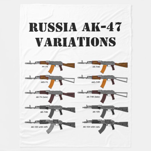 ロシアのAK-47バリエーション フリースブランケット (正面)
